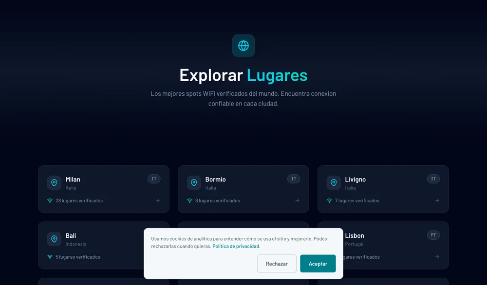 Vista de WiFi Atlas